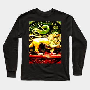 Jah Rastafari Ancient Lion of Judah Design Long Sleeve T-Shirt